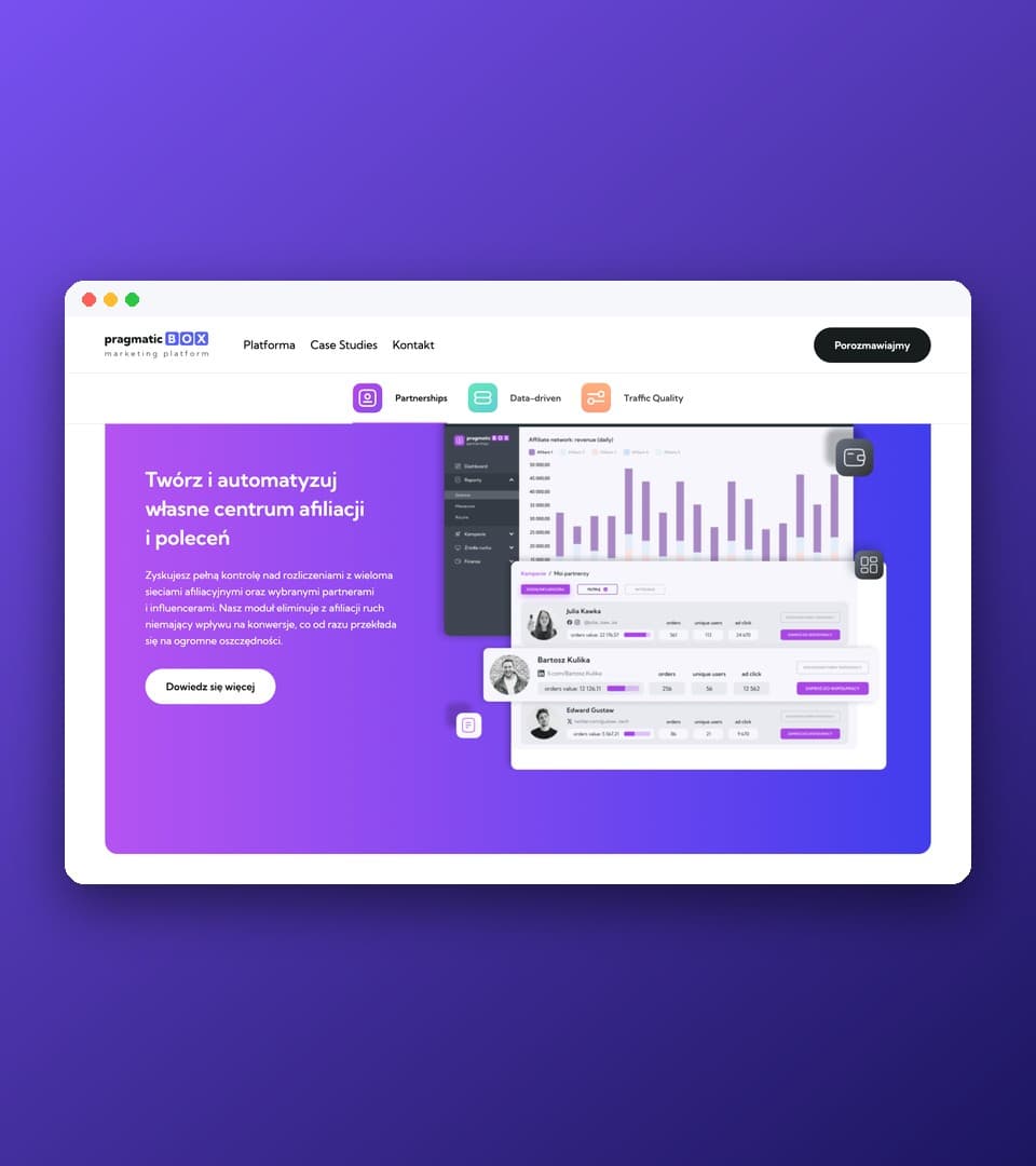 Hero section of the pragmaticBOX website